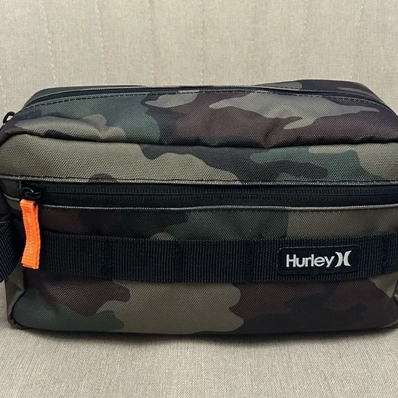 Hurley Camouflage Toiletry Bag Green and Brown - Picture 1 of 4
